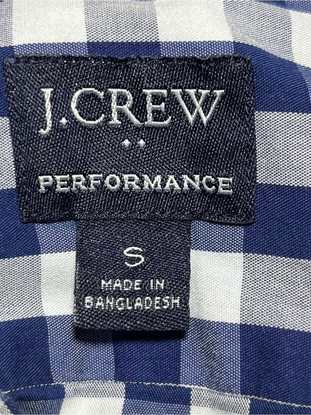J. Crew Slim Untucked Button Up Shirt Men's Small Blue Plaid Stretch Cotton
